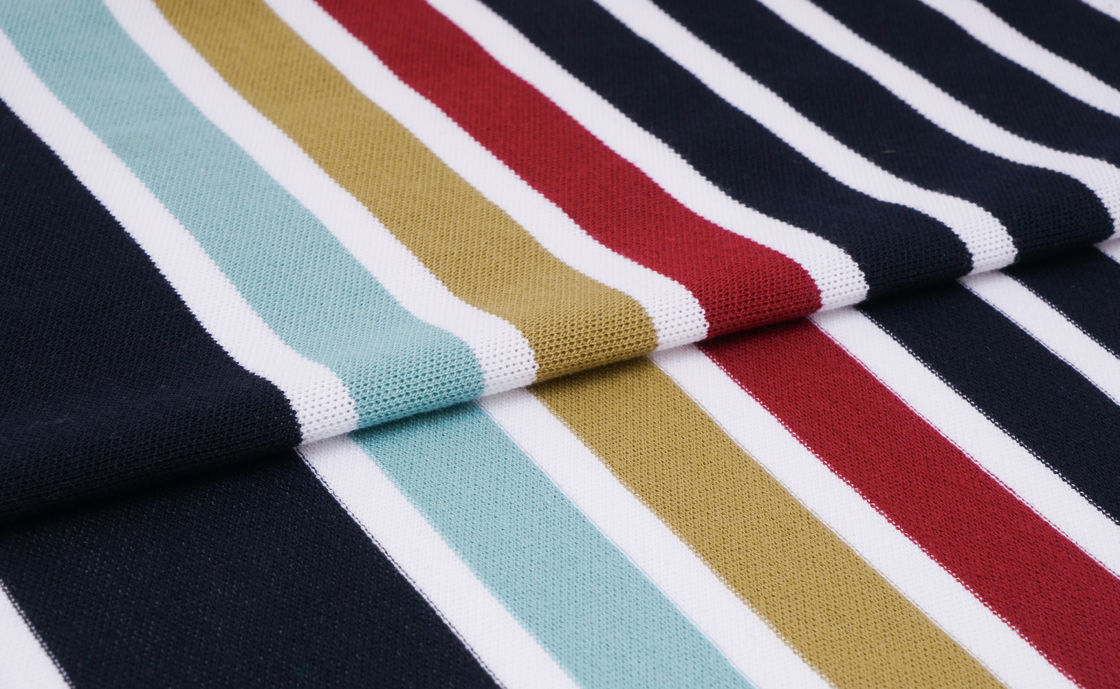 Healthy And With Good Quality And Comfortable And Breathable Striped Knit Fabric For T-Shirt