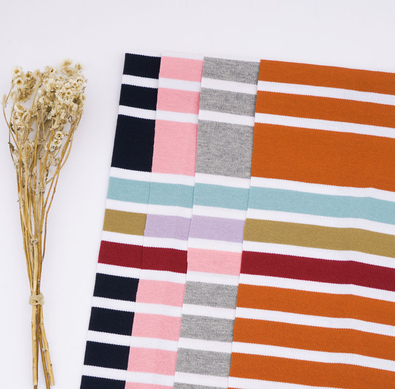 Healthy And With Good Quality And Comfortable And Breathable Striped Knit Fabric For T-Shirt