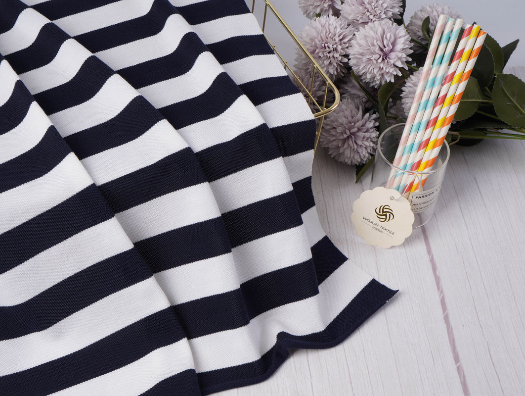 Natural And High Wrinkle-Resistant Color Fastness Anti-Wrinkle And Crisp VersionStriped Knit Fabric For Polo Shirt