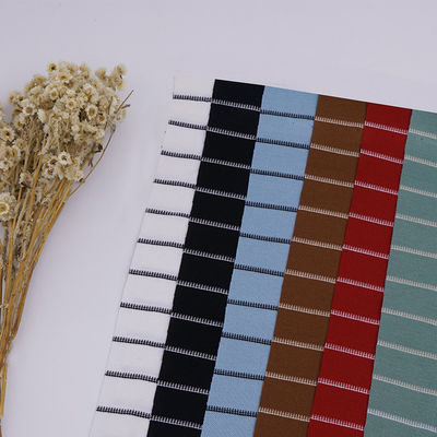 좋은 가격 땀을 흡수하는 목화 피크 직물 40S 부드러운 리크라 실 염색 티셔츠 재료 온라인으로