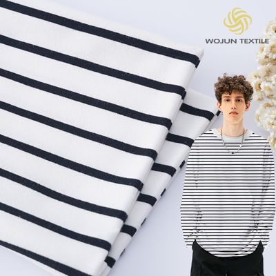 좋은 가격 트와일 넥타이 유기 테리 직물 40S 리크라 면줄무늬 직물 온라인으로