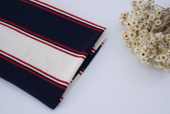 좋은 가격 통기성이 좋고 시원하며 편안한 피부 친화적인 스트라이프 니트 원단 (폴로 셔츠용) 온라인으로