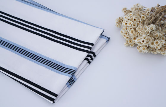 좋은 가격 멀티컬러 피부 친화적 주름 방지 바삭한 스트라이프 니트 원단 (티셔츠용) 온라인으로