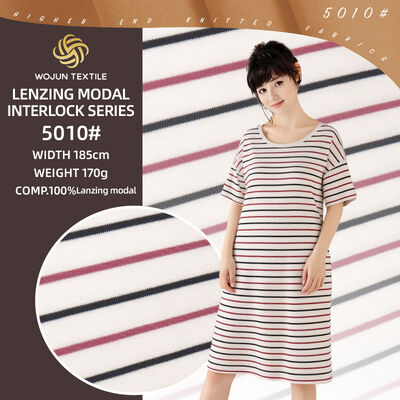 좋은 가격 건강하고 편안하며 부드러운 스트라이프 니트 원단, 실 염색 통기성 홈웨어용 온라인으로