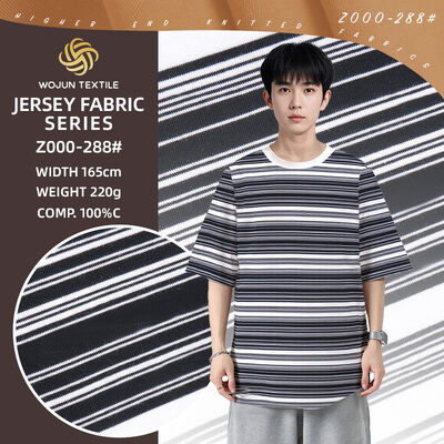 좋은 가격 Crisp Yet Soft, Delicate And Breathable And Striped Knit Fabric Breathable For T-Shirt 온라인으로