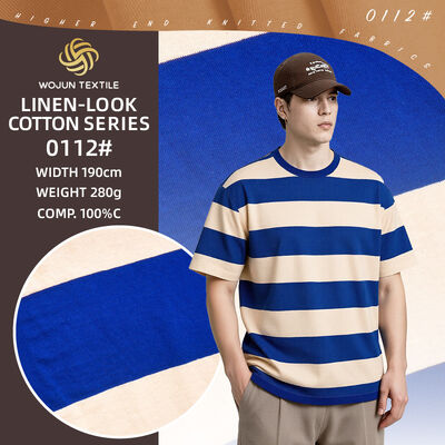 좋은 가격 Skin-Friendly And Durable And Washable Stylish Striped Knit Fabric  For T-Shirt 온라인으로