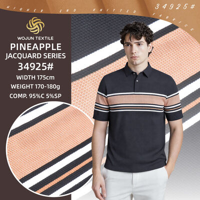 좋은 가격 파인애플 텍스처 시리즈: 95/5 면 스판덱스 스트라이프 된 직물 (175cm) 온라인으로