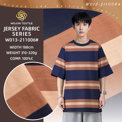 188cm 100%cotton crisp and breathable, 고품질 색상 강한 줄무늬 물질 티셔츠