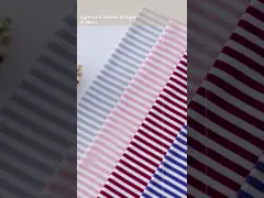 줄무늬 목화 티셔츠 직물 가죽 염색 수분 흡수 물질 170gsm 40S
